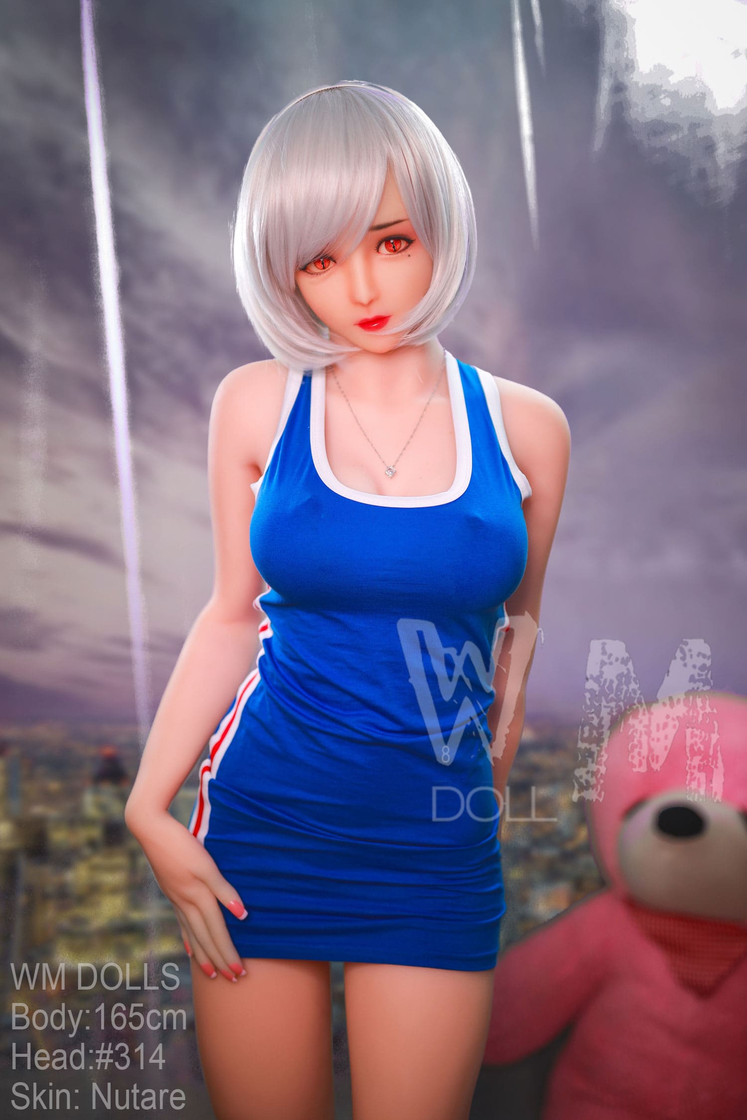Секс-кукла Erven фото 6 - SexDolls.com.ua Секс кукла аниме Erven в синем коротком платье стоит прямо