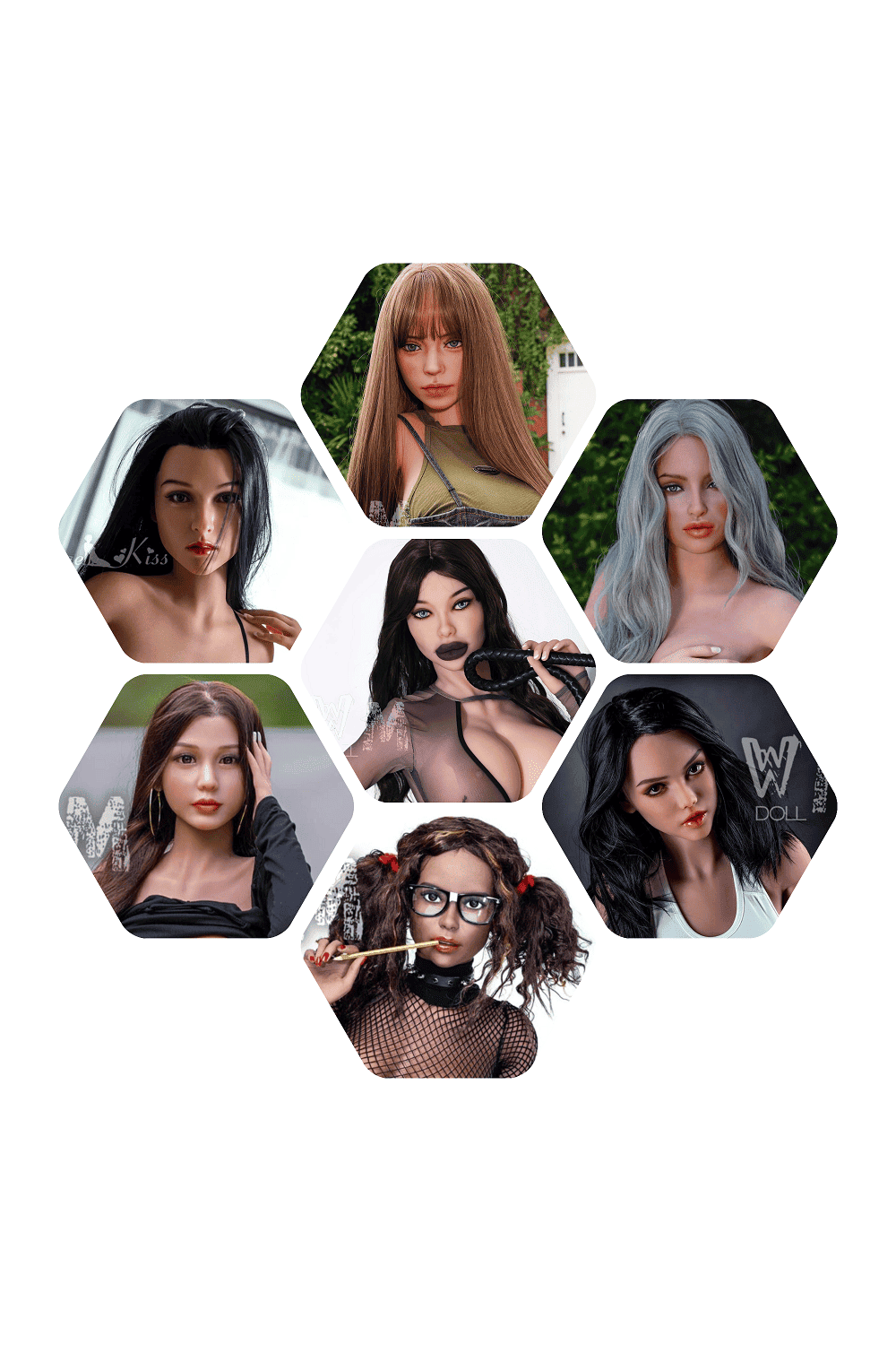 Голова WM Doll - фото 6 - SexDolls.com.ua Голова WM Doll на белом фоне