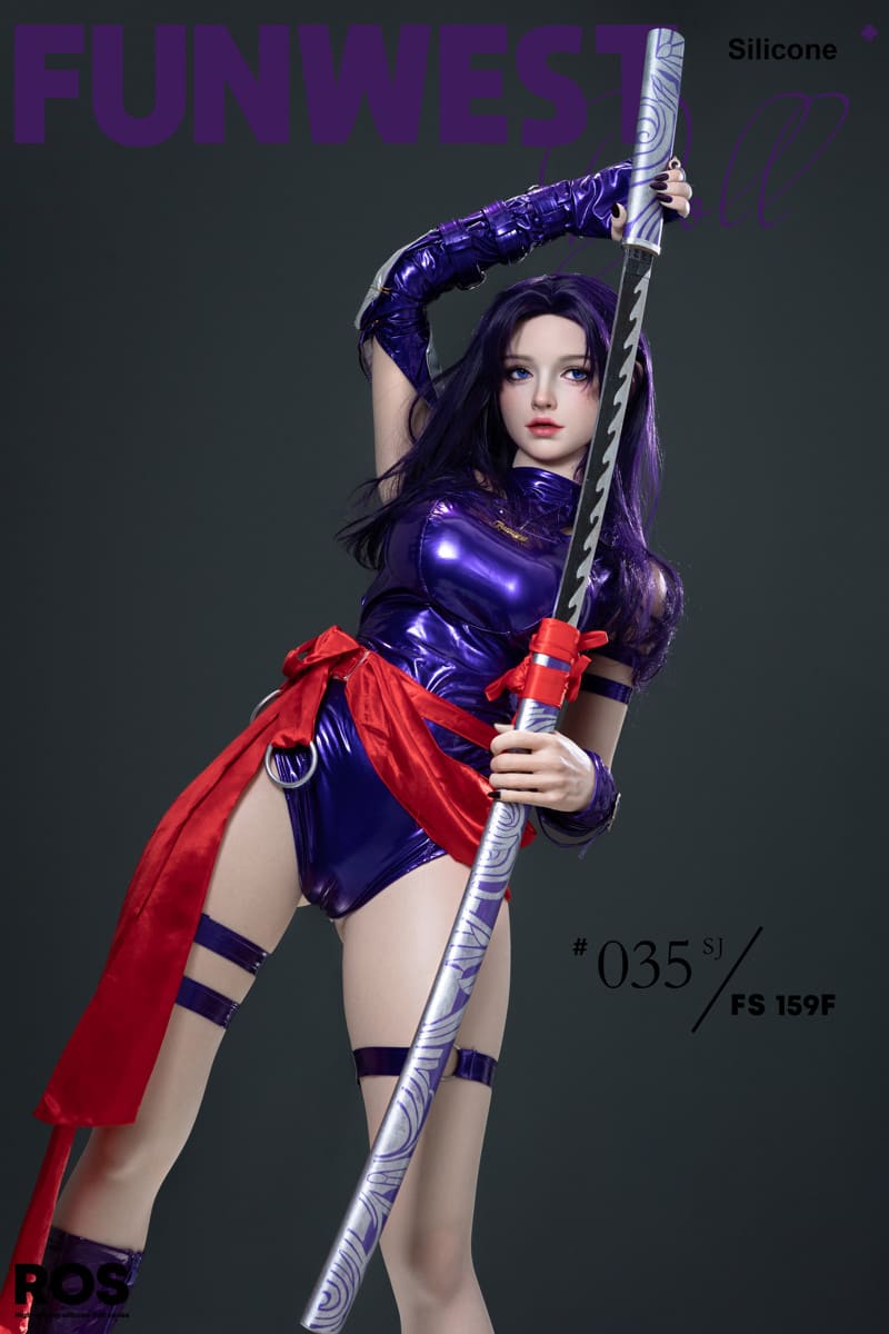 Секс-кукла Psylocke - фото 10 - SexDolls.com.ua Секс кукла Psylocke с фиолетовыми волосами и с катаной в руке